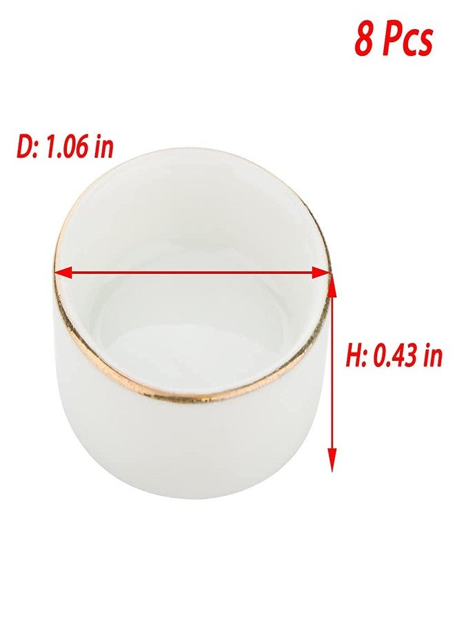 DQITJ 8 Pcs Hermit Crab Ceramic Water Bowl, Tarantula Mini Food Dish for Hermit Crab Tarantula Spider Millipede Tiny Bugs - Image 5